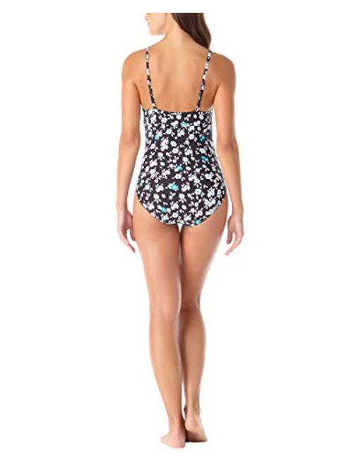 Anne Cole Women's Over The Shoulder Twist Front Underwire One Piece Swimsuit
