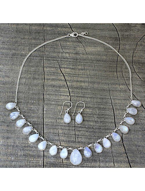 NOVICA Moonstone .925 Sterling Silver Link Jewelry Set 'Lovely Morning'