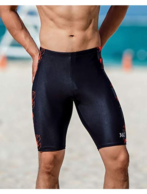361º Swim Jammers for Men Boys,Chlorine Resistant Tight Athletic Long Swimsuit for Training