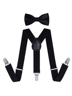 Kids Suspender Bow Tie Sets - Adjustable Braces With Bowtie Gift Idea for Boys and Girls by WELROG