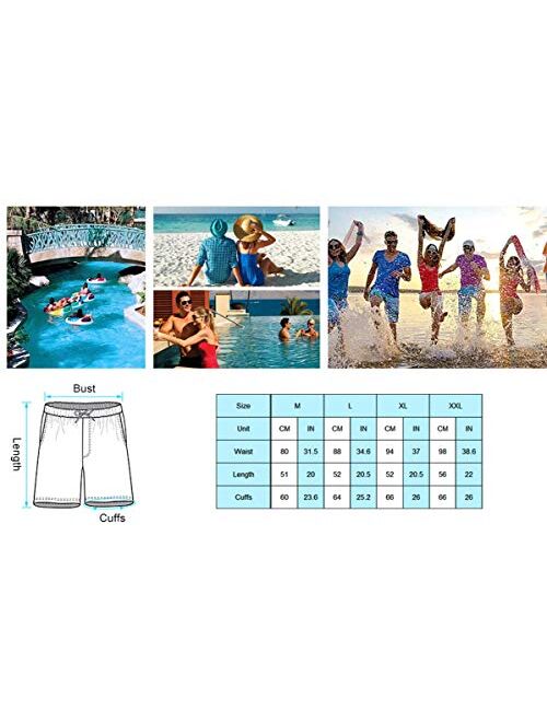 Men's Summer Quick Dry Swim Trunks Casual Novelty Board Shorts Beachwear Pants