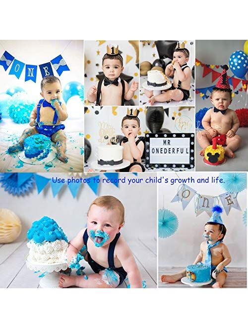 FYMNSI Baby Boy 1st 2nd Birthday Cake Smash Outfit Wild One Lion Costume Photo Props Crown Tail Bow Tie Suspenders Bloomers Set