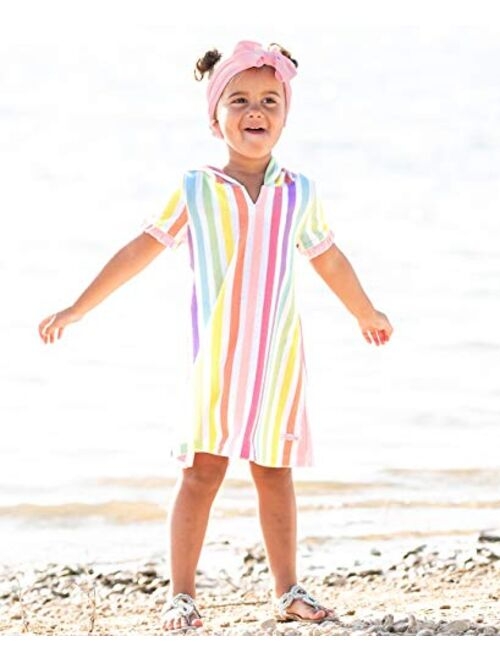 RuffleButts Girls Terry Cloth Hoodie Swim Beach Cover Up Dress