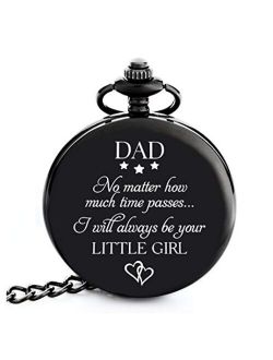 Gifts for Dad from Daughter I Dad Gifts from Daughter -"I Will Always be Your Little Girl" Pocket Watch I Dad Birthday Gifts from Daughter I Father Daughter Gifts I Gift 