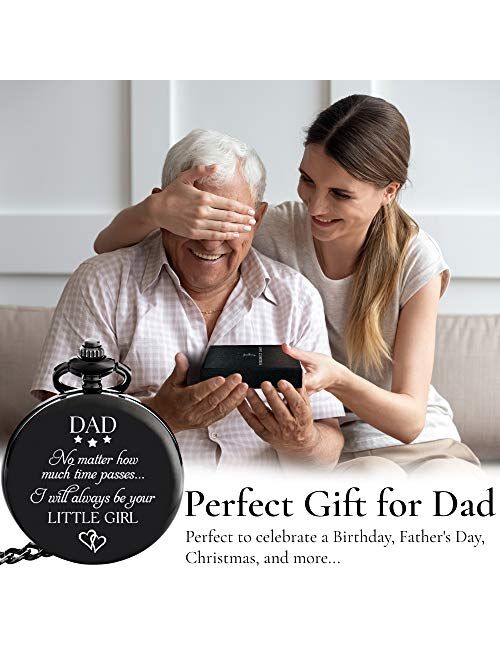 Gifts for Dad from Daughter I Dad Gifts from Daughter -"I Will Always be Your Little Girl" Pocket Watch I Dad Birthday Gifts from Daughter I Father Daughter Gifts I Gift 