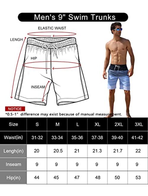 ELETOP Men's Swim Trunks Quick Dry Board Shorts Beach Holiday Swimwear Print Bathing Suit L2