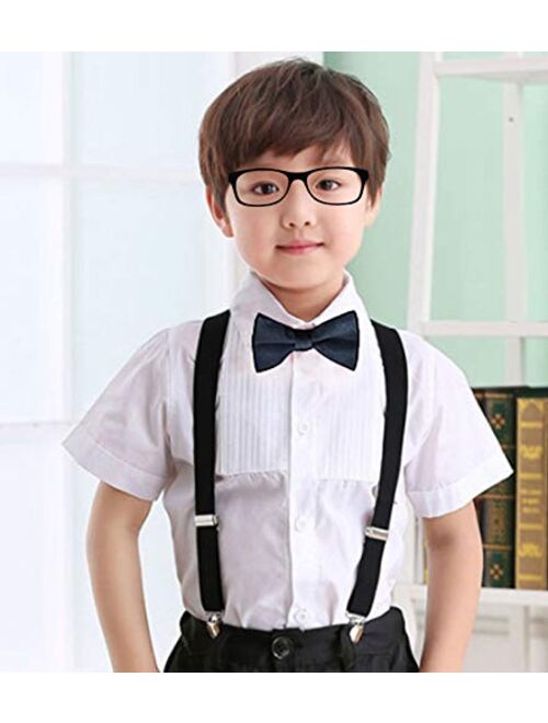 Kids Suspenders Bowtie Set,Adjustable Suspender with Bow Tie for Boys and Girls