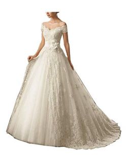 Off Shoulder Lace Applique Sequins Corset Mermaid Bridal Gown Train Wedding Dresses for Bride Plus Size