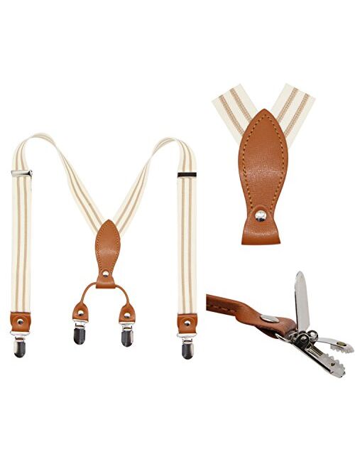 Suspenders & Bowtie Set for Kids and Baby - Adjustable Elastic X-Band Strong Braces