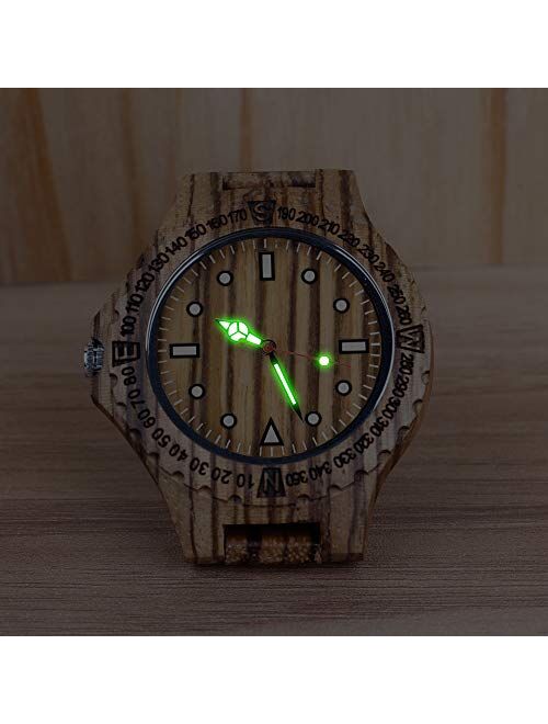 Inverted Geometric Wood Watch Creative Quartz Watch for Men Hand-Made Wooden Watches