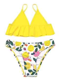 Girls Swimwear Halter Triangle Bikini Leopard Print Two Piece Swimsuits