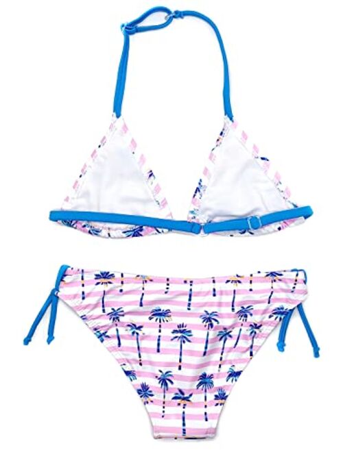 SHEKINI Girls Swimwear Halter Triangle Bikini Leopard Print Two Piece Swimsuits