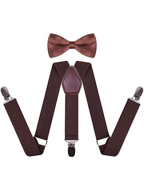 WDSKY Toddler Boys' Men's Bow Tie and Suspenders Set Y Back Adjustable