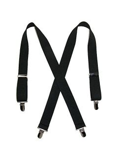 Solid Color Elastic Children's Suspenders by Suspender Factory (Black), 30 inches long, One Size