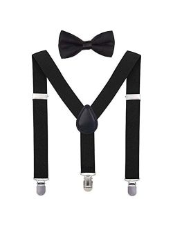 Suspenders Set for Kids, Polyester Material Y-Shape with 3 Clips