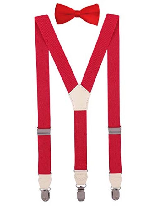 CEAJOO Boys' Suspenders and Bow Tie Set Elastic 