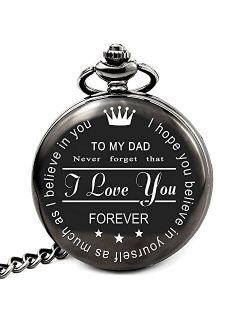 Birthday Gifts for Men Pocket Watch, Men Gifts for Anniversary Graduation Fathers Day Valentines Day, Unique for Him