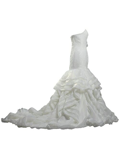 ANTS Women's Designer Organza Lace Mermaid Wedding Dresses for Bride