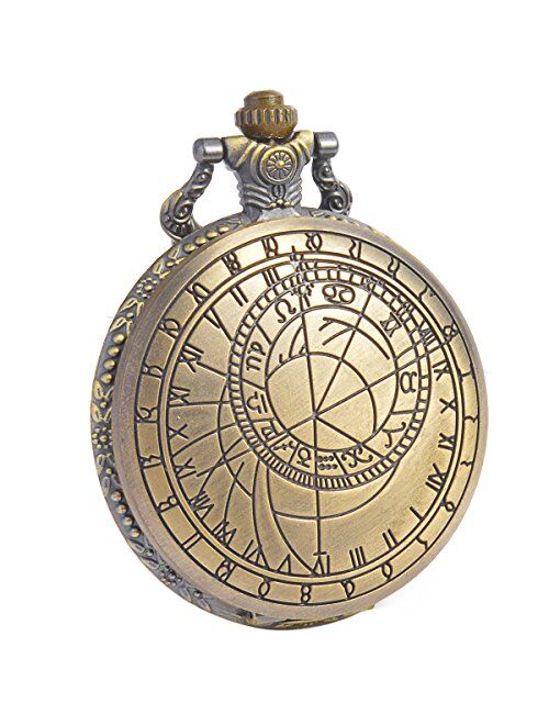 SIBOSUN Doctor Who Pocket Watch Dr. Who Men Quartz Chain Bronze Case White Dial Antique Full Hunter