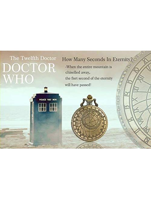 SIBOSUN Doctor Who Pocket Watch Dr. Who Men Quartz Chain Bronze Case White Dial Antique Full Hunter