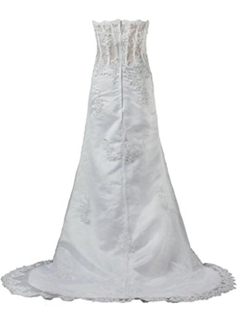 ANTS Women's A Line Sweetheart Transparent Bridal Dresses Vintage