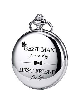 Best Man for Wedding or Proposal - Engraved Best Man Pocket Watch - Wedding