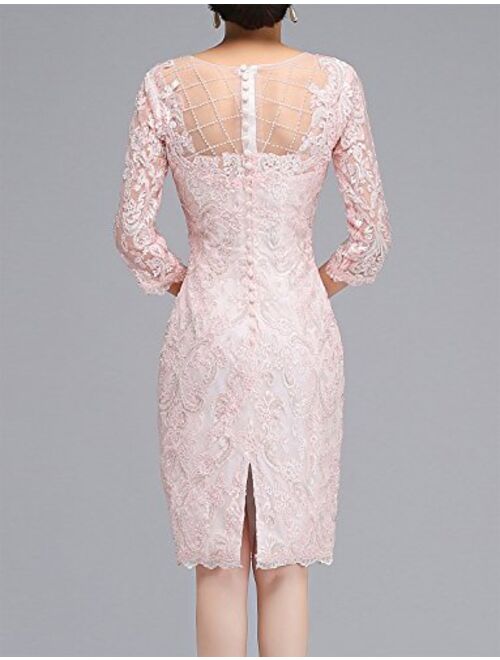 Newdeve Lace Mother Of The Bride Dresses With Jacket Tea Length Formal Gowns