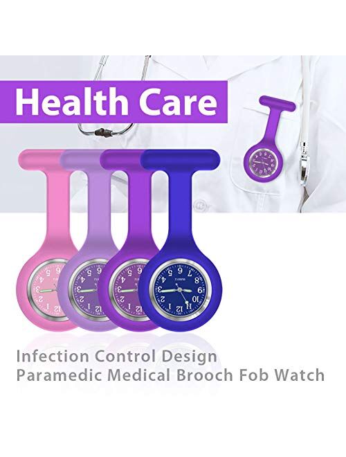 Nurse Watch,Nurse Watch Clip On,Nursing Watch,Clip Watches, Watch with Second Hand,Nurse Watch Nurse Gifts (Purple to Blue)