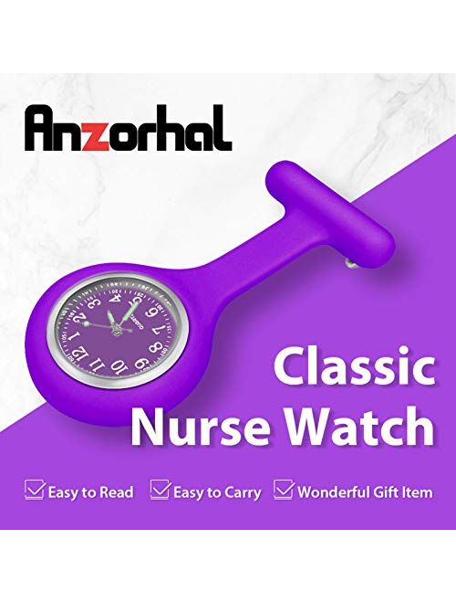 Nurse Watch,Nurse Watch Clip On,Nursing Watch,Clip Watches, Watch with Second Hand,Nurse Watch Nurse Gifts (Purple to Blue)