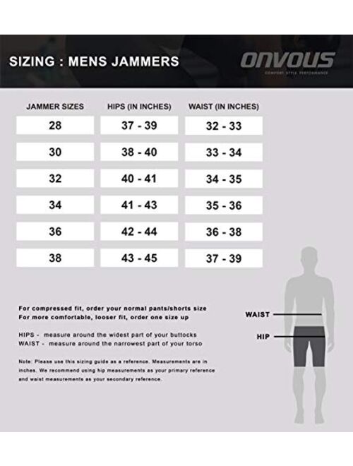 Onvous Men's AquaGenesis-V2 Training Jammer | Swimsuit w/Full Inside Liner | Comfortable & Secure | Sizes: 28-38