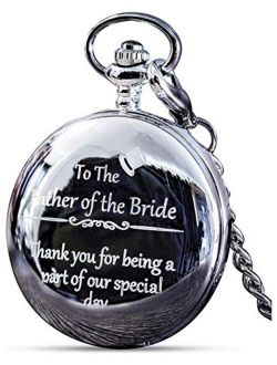 Father of The Bride Gifts - Engraved 'Father of The Bride' Pocket Watch - Dad of The Bride Gifts for Wedding