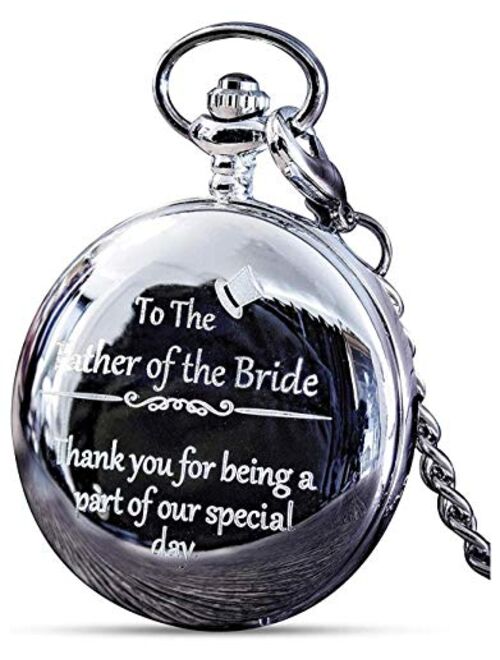 Father of The Bride Gifts - Engraved 'Father of The Bride' Pocket Watch - Dad of The Bride Gifts for Wedding