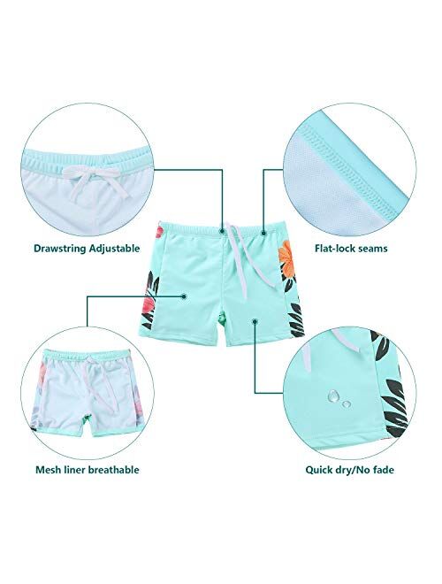 ZNYUNE Toddler Girls Rash Guard Short Sleeve Two Piece Swimsuits for Girls Swimwear Kids Surfing Suit UPF 50+ 3-10 Years