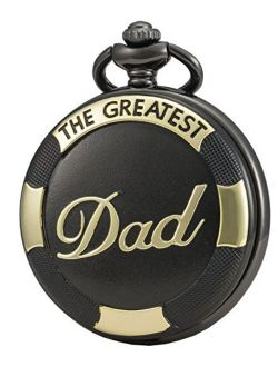 SEWOR Quartz Pocket Watch, Shell Dial Gold & Sliver Case, Men's Gifts for Fathers Day, Family Xmas, for Dad&Grandpa