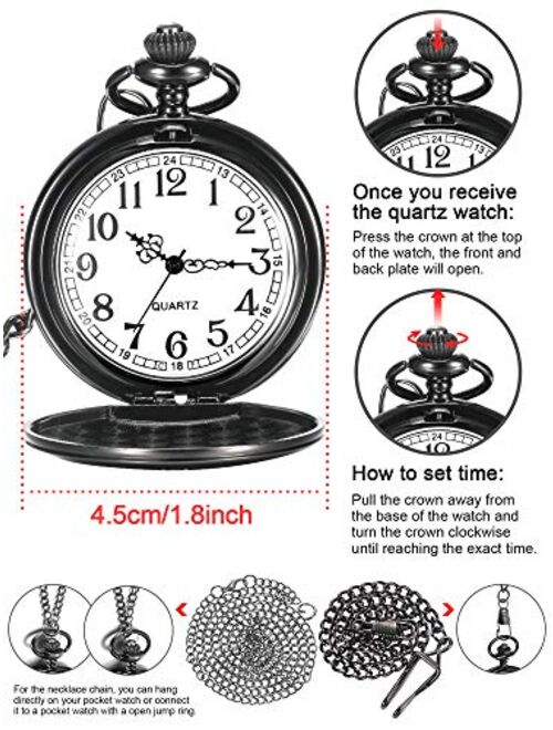Hicarer Pocket Watch - to My Son Gifts - Mom to Son Gifts, Birthday Graduation Present, Children's Day, Xmas Present with Gift Box (Son Gifts, White Dial)