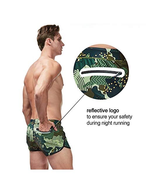 AIMPACT Mens Swim Trunks Quick Dry Running Shorts Vintage Sexy Shorts with Lining