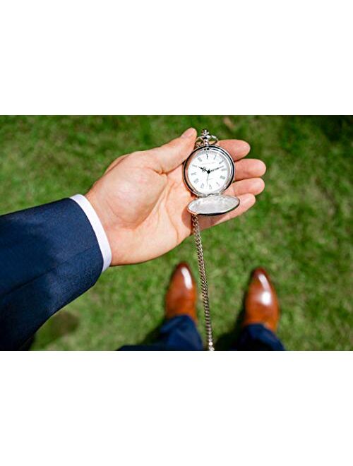 Father of The Groom Gifts - Engraved 'Father of The Groom' Pocket Watch - Wedding Gifts for Father of The Groom from Groom & Bride