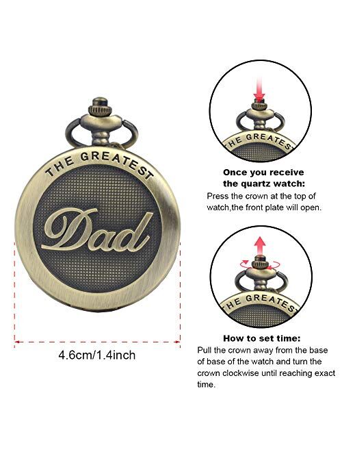 Pocket Watch for Dad from Daughter Son Wife