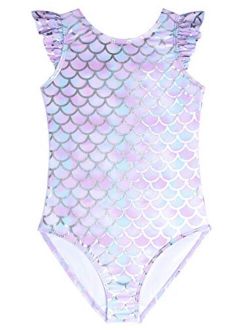 Swimsuits for Girls Unicorn Bathing Suits Flutter Sleeve One Piece Clothes