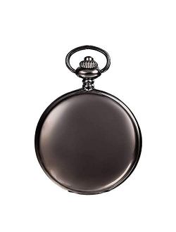 JewelryWe Men Women Vintage Pocket Watch Smooth Metal Classic Quartz Pendant Watch Free Personalized Photo/Text Engraving, for Mothers Day