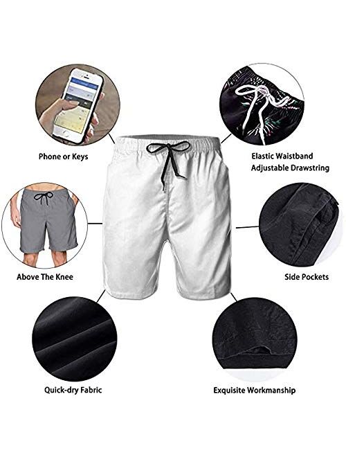 MOONLIT DECAYED Men's 3D Graphic Print Summer Surfing Beach Board Shorts Swimwear with Pocket
