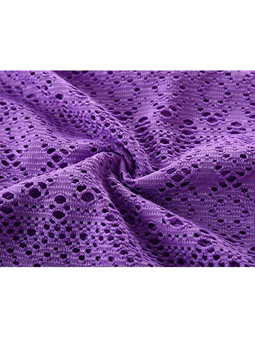 Hilor Girl's Cover-ups Swimwear Off Shoulder Swimdress Ruffled Hollow Beach Dress Cover Up for Kids