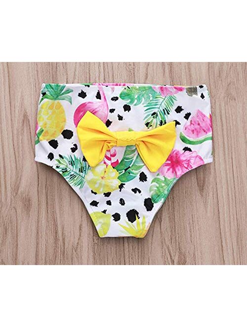 Amberetech 3pcs Toddler Baby Girls Swimwear Cute Watermelon Bikini Set Swimsuit Beachwear Outfits 