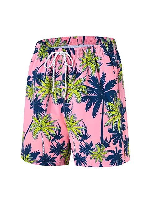 YuKaiChen Men's Swim Trunks Quick Dry Beach Shorts with Mesh Lining