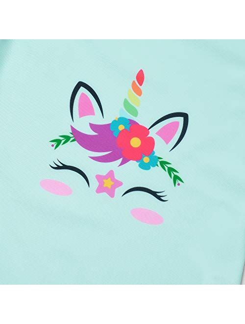 Jxstar Girls Rash Guard 2-Piece Unicorn/Mermaid Swimsuits Swimwear UPF 50+ UV