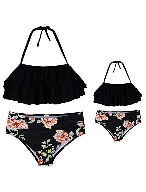 Buy Firpearl Mother and Daughter Swimwear Family Matching Swimsuit ...