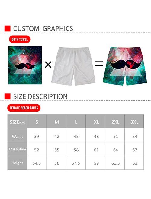 Activeaction Mens World Map Swim Trunks Quick Dry Summer Surf Beach Shorts with Pocket Drawstring