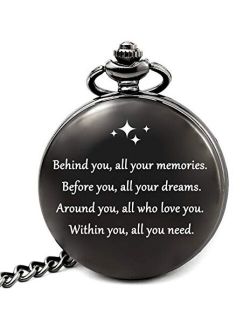 Graduation Gifts for Him College or High School, Graduation Party Supplies, Engraved Pocket Watch (All Your Dreams)
