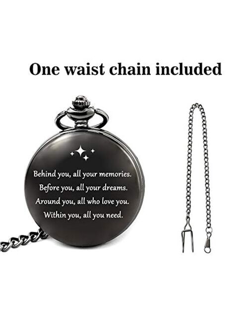 Graduation Gifts for Him College or High School, Graduation Party Supplies, Engraved Pocket Watch (All Your Dreams)