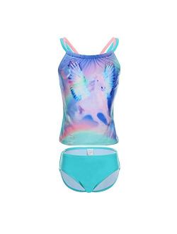 DAYU Girls' Summer Dream Tankini Two Piece Swimsuit